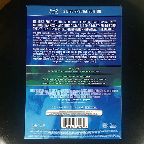 Eight Days A Week: The Touring Years Blu Ray Box set 2 Disc Special Edition - Picture 4 of 17